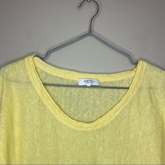 Babaton | Aritzia Yellow 100% Linen Relaxed-Fit  Long Sleeve Top Size XS - Picture 3 of 5